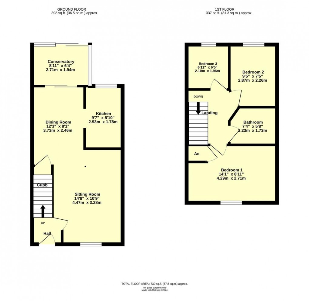 Floorplan for Mead Close, Cullompton
