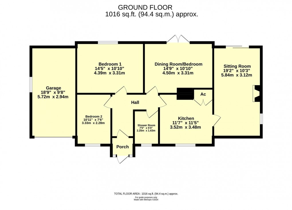 Floorplan for Tuns Lane, Silverton, Exeter