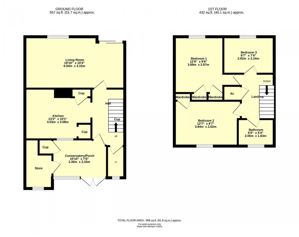 Floorplan for Orchard Way, Cullompton