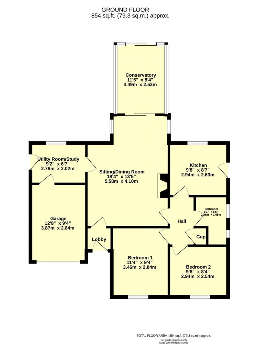 Floorplan for Meadow View, Uffculme, Cullompton